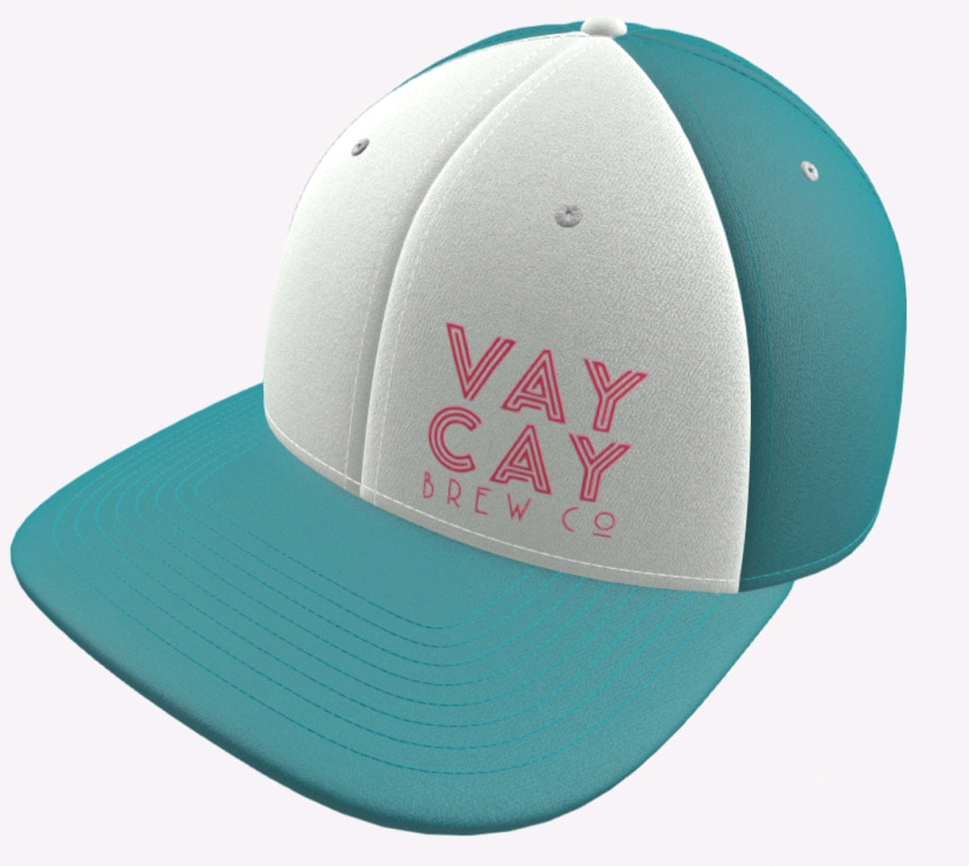 Pink Vaycay stack Teal hat